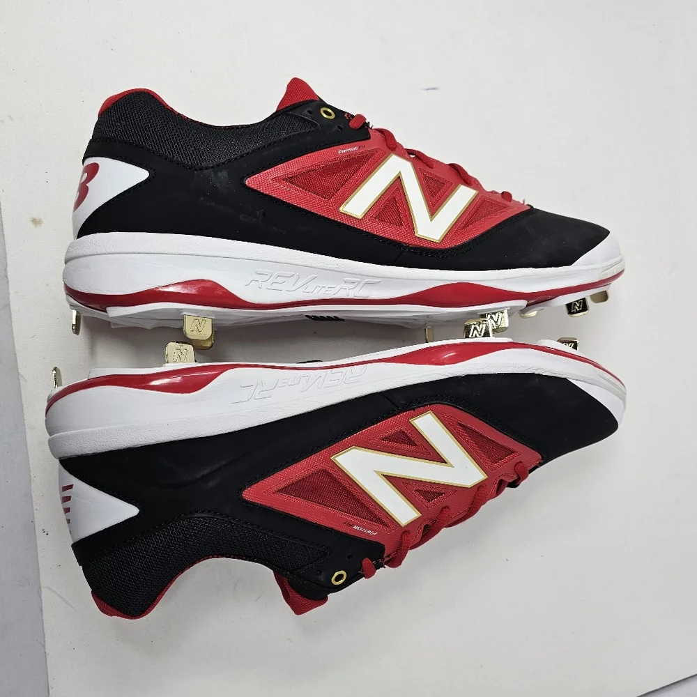 New Balance L4040BR3 Black Red White Men's Baseball Metal Cleat Size 16 No Box.‎